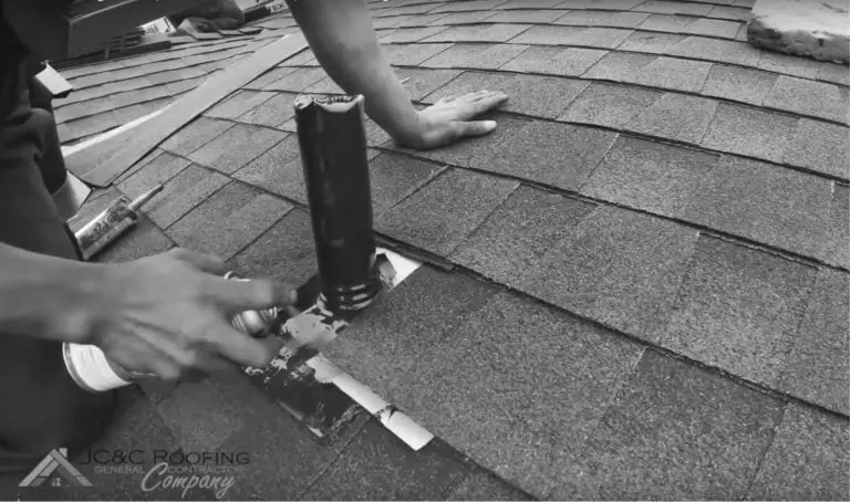 Step 14 of a JC&C roof replacement: Pipes primed and painted