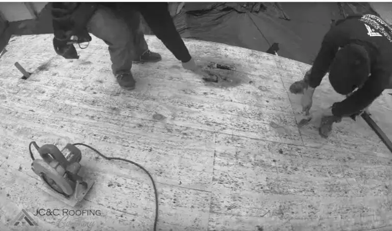 Step 3 of a JC&C roof replacement: Rotten decking found