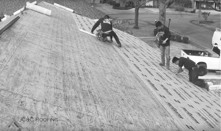 Step 8 of a JC&C roof replacement: Synthetic underlayment