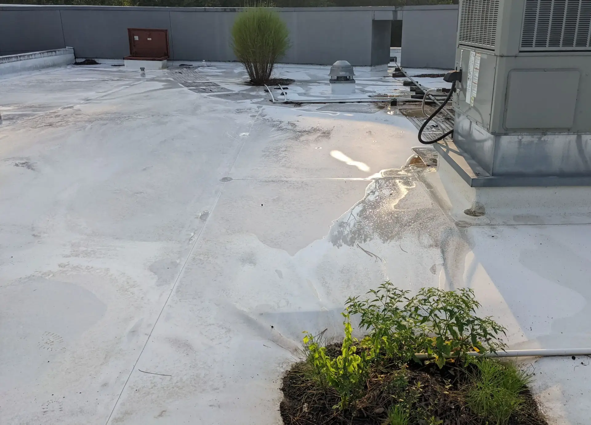 Commercial building metal corrugated roof maintenance and repair - JC&C Roofing Houston