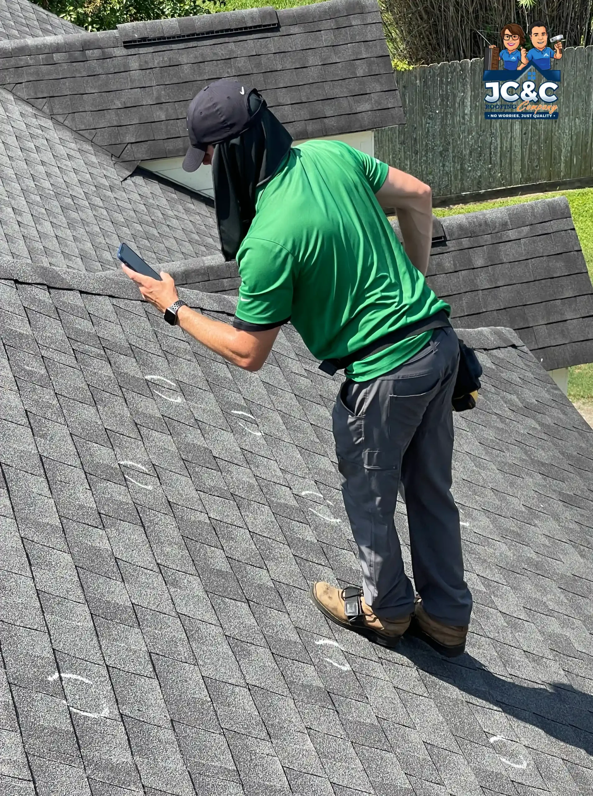 Impact-resistant shingles installed on a Northwest Houston home