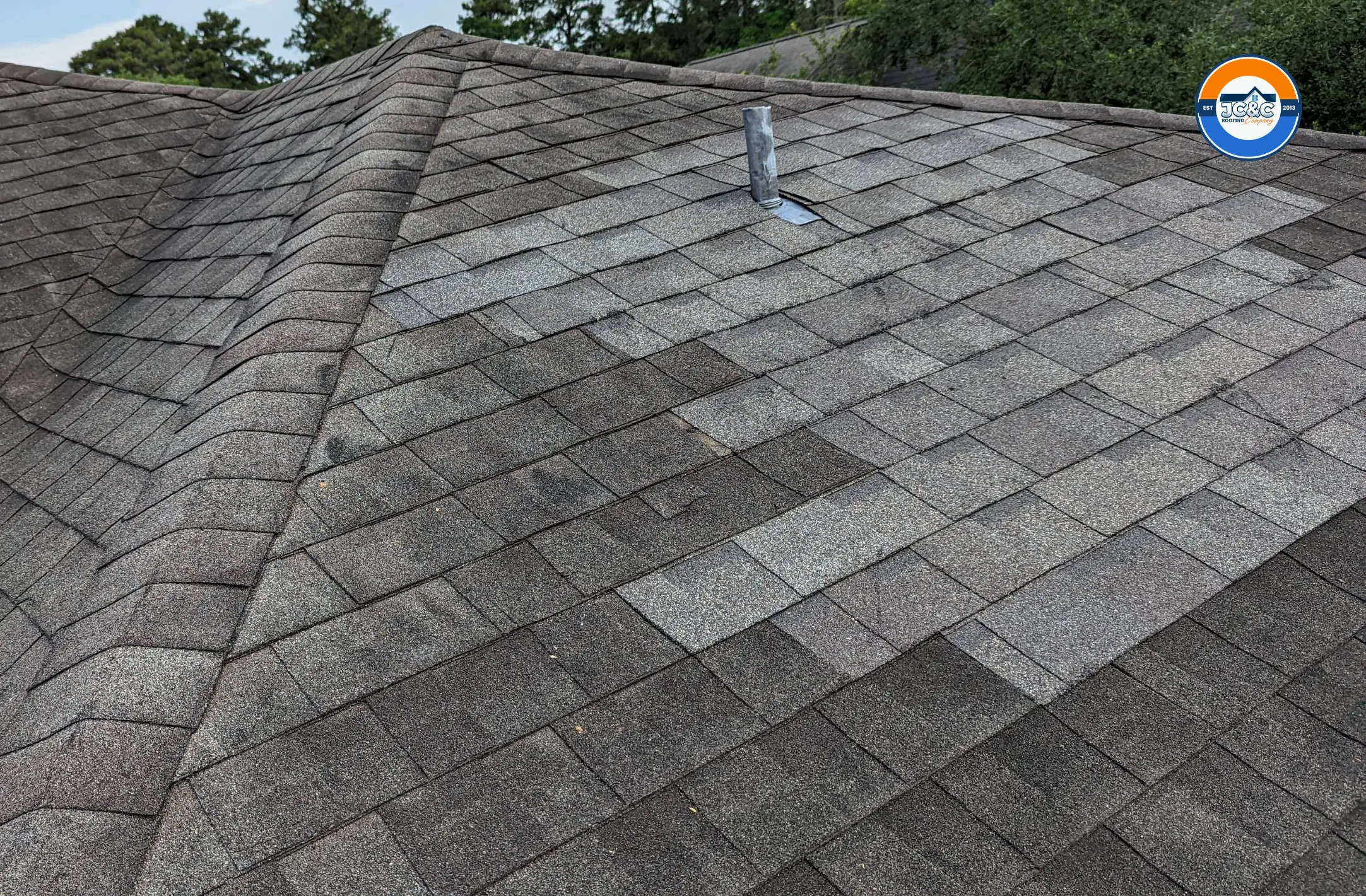 Shingle roof repair on an assisted living home in Houston