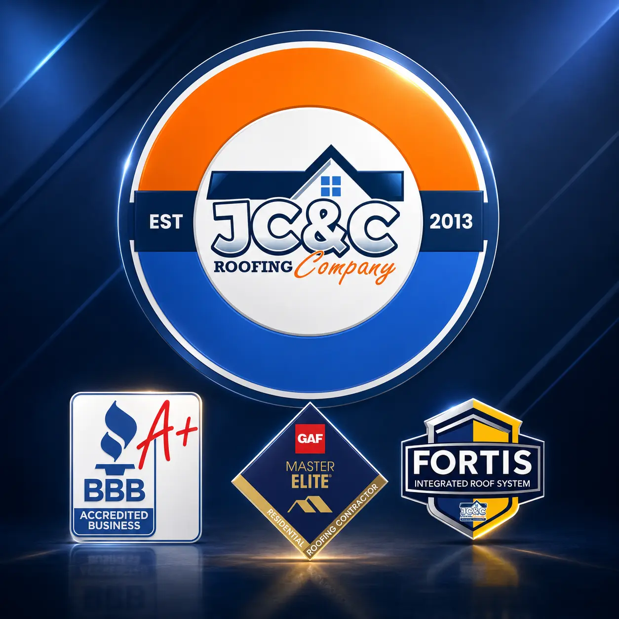 JC&C Roofing Company certifications and trust badges